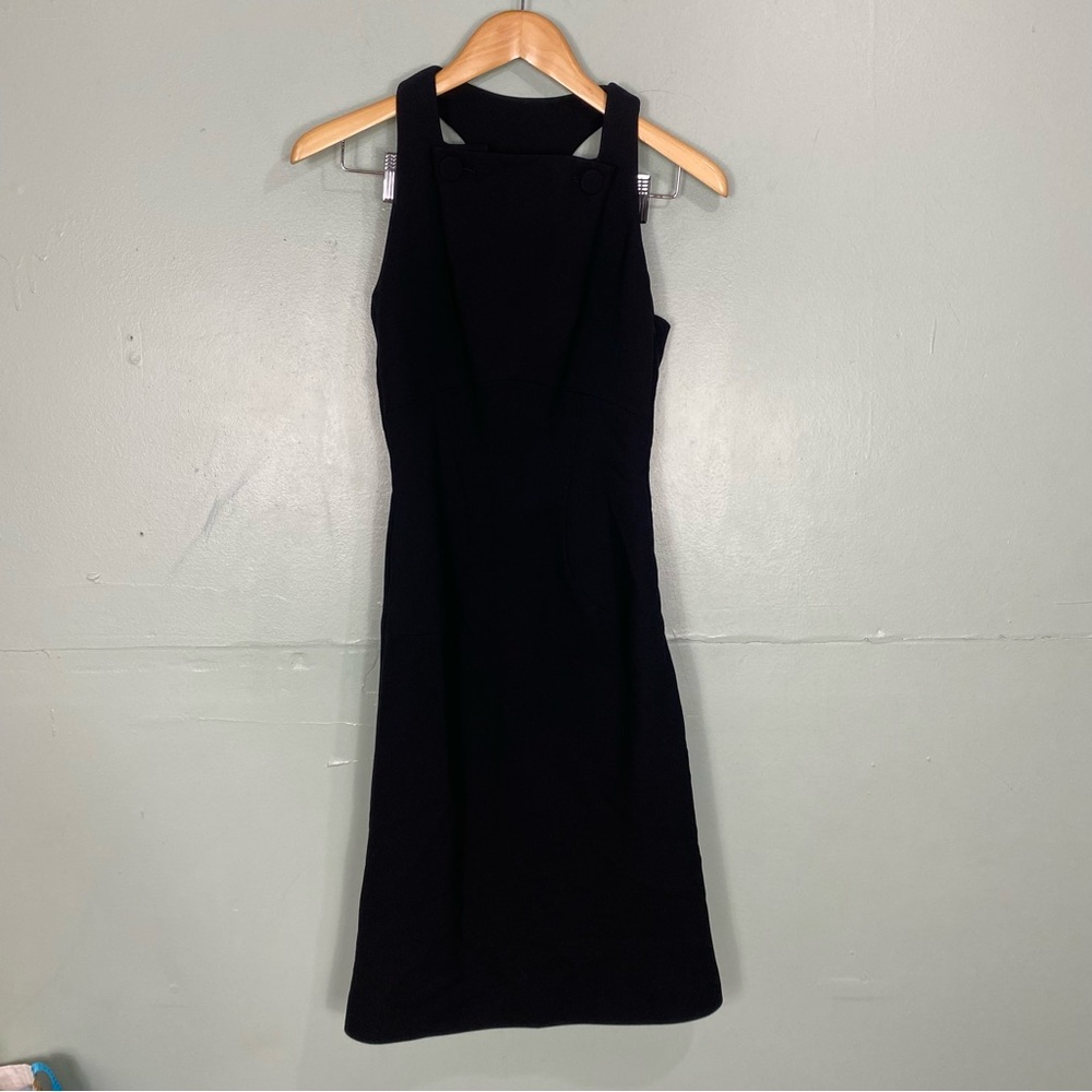 Alaia Black Wool Front Button Sleeveless Dress Midi Sz 8‎
